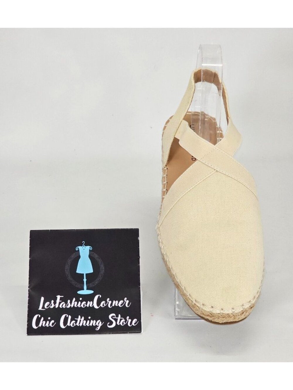NWOB Lucky Brand Rifka Women's Espadrille Flats Beige Canvas Slip-On Sz 10 058 - Picture 11 of 14